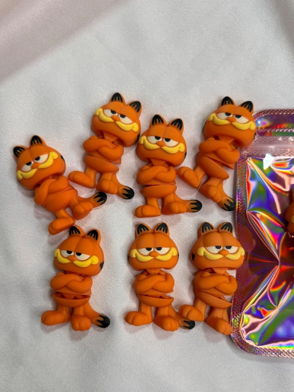 Garfield 3D Printed Keychain Orange Cat Figure Cute Bag Charm